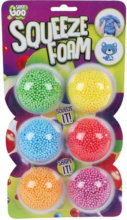 Super Goo foamputty met 6 kleuren styrofoam