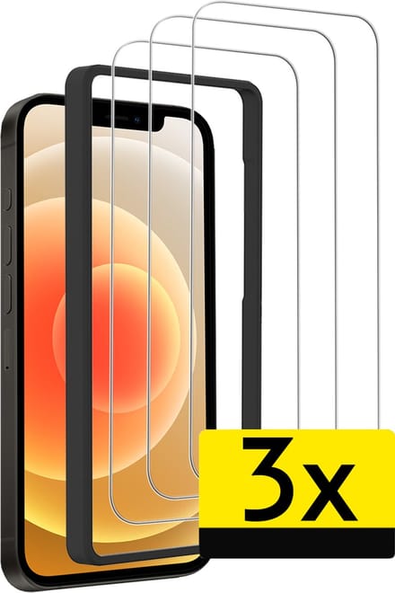 Screenprotector - Geschikt voor Apple iPhone 12 Pro Max - 3 Stuks - Met Installatie Frame - Beschermglas - Gehard Glas - Tempered Glass - Screen Protector