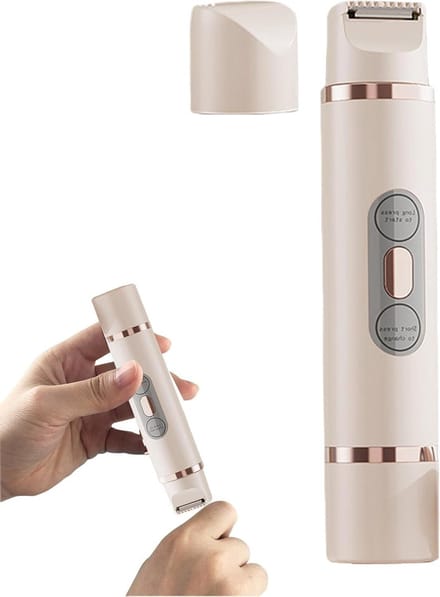 Elektrische Dames Scheerapparaat - Gezichts trimmer - Pijnloos Scheren - 2-in-1 Dubbele Kop - 16.7 cm - Wit