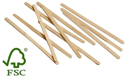 Houten Roerstaafjes FSC 110mm 2.000 st/ds.