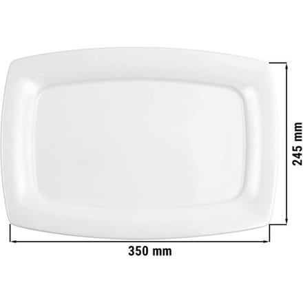 (6 stuks) SELTMANN WEIDEN Gourmetbord hoekig - 355x245mm - Wit/Uni
