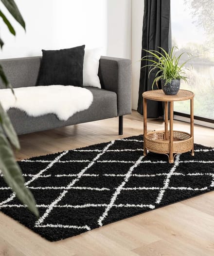 Berber vloerkleed - Habitat zwart/wit 80x150