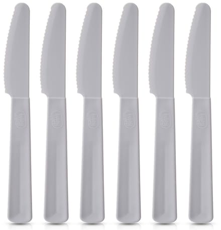Tafelmessen Plastic Grijs 6 stuks - Tafelmessenset - Messen