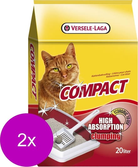 Versele-Laga Compact Klontvormend Bentonite - Kattenbakvulling - 2 x 20 l