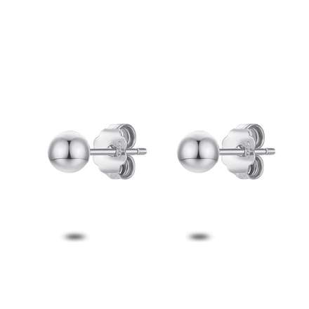 Twice As Nice Oorbellen in zilver, bol 4 mm