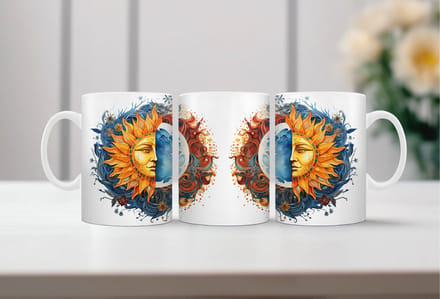 Auqarel koffiemok Zon en Maan 4