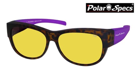 Polar Specs® Overzet Nachtbril PS5097 – Mat Havana Paars – Polarized Nightdriving Cat.1 – Medium – Dames