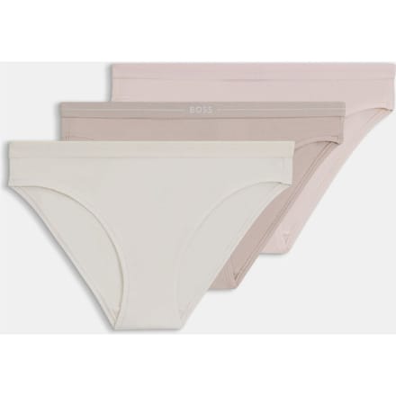 Dames Boss 3-pack slips met logo en tailleband in meerdere kleuren.