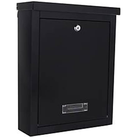 Rottner Brievenbus Brighton Zwart - 40x31x13,5 cm - Inworp: 25x2 cm