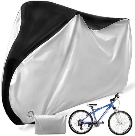Fietshoes Waterafstotend Beschermhoes UV-Bestendig Fiets Motor Scooter 200x110 cm Zilver/Zwart