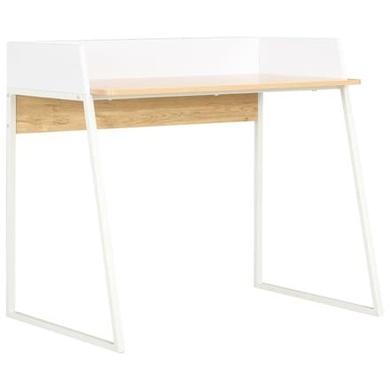 vidaXL - Bureau - 90x60x88 - cm - wit - en - eikenkleurig