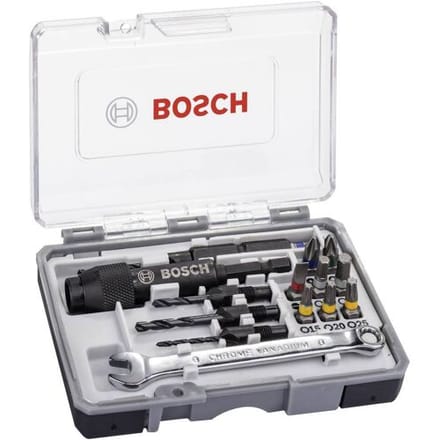Bosch 20 deligeDrill and Drive Set - bitset - met HSS boren - schroefsleutel