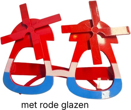 Molen bril rood wit blauw volwassen