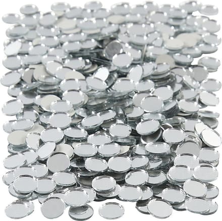 1000x Spiegel mozaiek steentjes - rond - 10 mm - glas - knutselen - hobbyen - knutselmaterialen