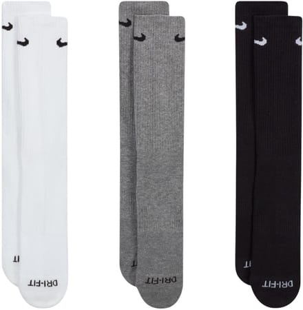 Nike Sokken Everyday Plus Cushioned 3 pary Wit, Grijs, Zwart - Maat 38-42