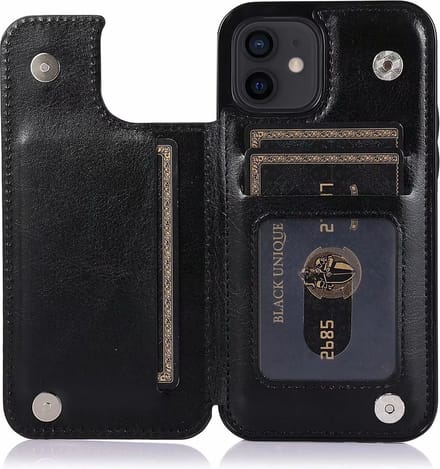 Hoesje geschikt voor iPhone 16 Pro Max - Backcover - Pasjeshouder - Portemonnee - Kunstleer - Zwart