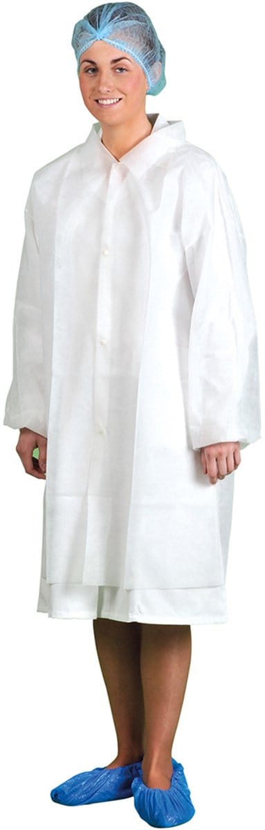 Portwest Wegwerp Bezoekersjas PP(PK200) D118 - Wit - M