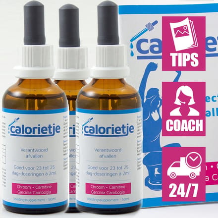 Calorietje BIO HCG Afslankdruppels Triple Actiepakket