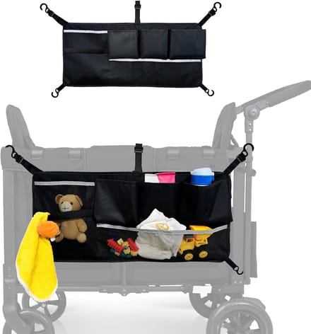 Kinderwagen Opbergnet - Wagon Organizer - Extra Opslag - Universele Pasvorm - 72x34 cm - Zwart