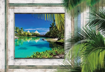 Fotobehang Beach Tropical View | XL - 208cm x 146cm | 130g/m2 Vlies