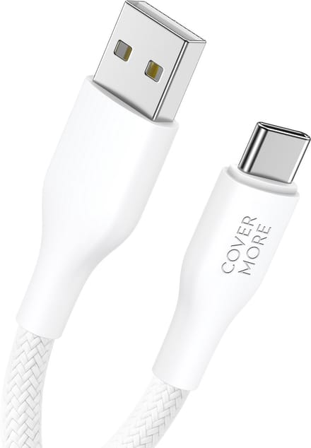 Usb naar usb C kabel - Oplaadkabel - Datakabel - Usb C kabel - 1m - Stevig - Nylon - Sterk - Wit