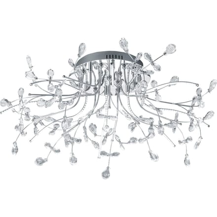 HELL Plafondlamp Crystal, chroom, 77 cm
