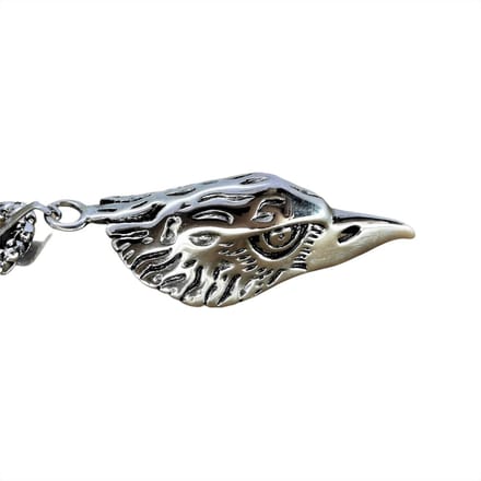 Stoer edelstaal hanger Adelaar kop met gratis zwart leer ketting.