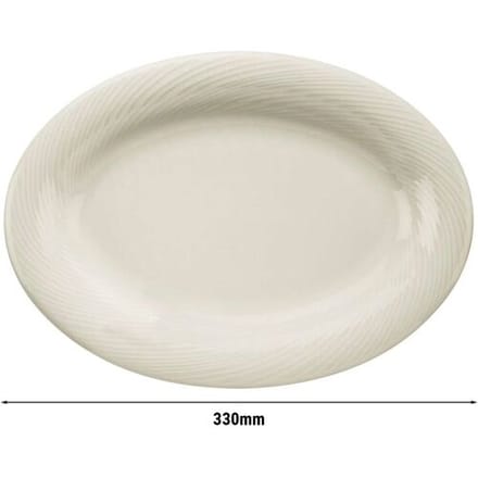 GGM Gastro (12 Stück) SEMPRE - Platte/Dönerteller - oval - Länge: 330mm - Creme Crème