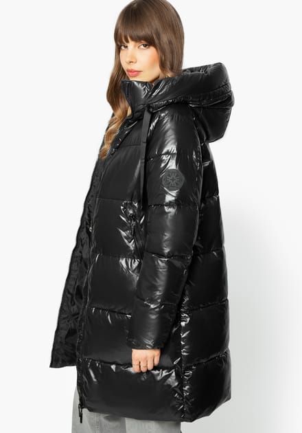 Wittchen Dames Oversized Gewatteerde Jas Zwart Nylon