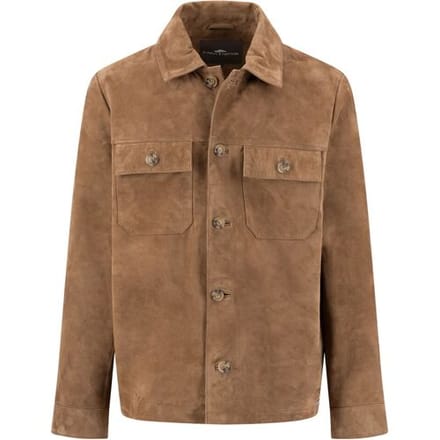Fynch-Hatton Jack Velours Overshirt Button Closure Elephant Grey / male