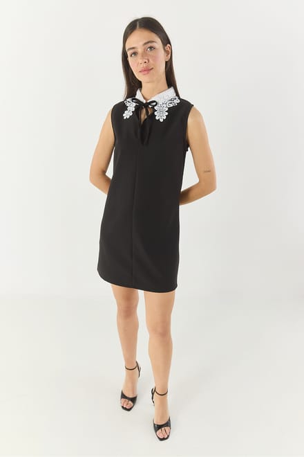 Crepe Midi-jurk met Knopsluiting