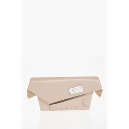 MM11 Saffiano leren SNATCHED clutch met clipsluiting in roze