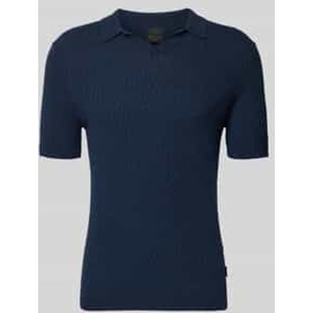 slim fit gebreid poloshirt met structuurpatroon