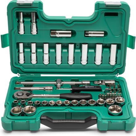 SATA Doppenset met ratel 1/2 inch 6-kant - 60-delig