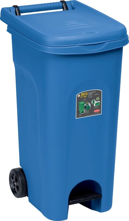 Container 'Urban' - 80 liter - Kliko - Pedaalemmer - Rolcontainer - Met wielen - Blauw