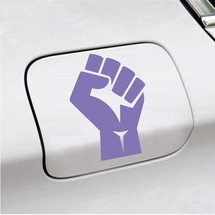 Bumpersticker - Vuist - 13 X 9 - Paars