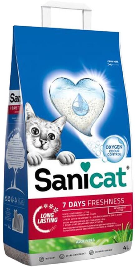 Sanicat 7 Days Aloë Vera Kattenbakvulling - 4 L - 2 stuks