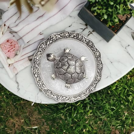 Feng Shui Crystal Turtle voor Geluk met Tray