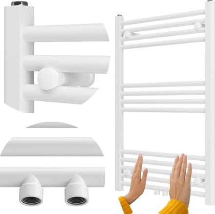 Granitan Badkamerradiator Raven - 90x60cm - Wit - Ladderverwarming - Handdoekradiator