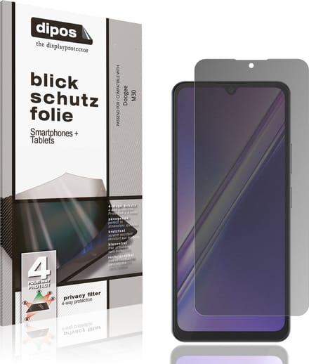 dipos – Matte Privacy Screenprotector geschikt voor Doogee M30 | Anti-Spy Beschermfolie