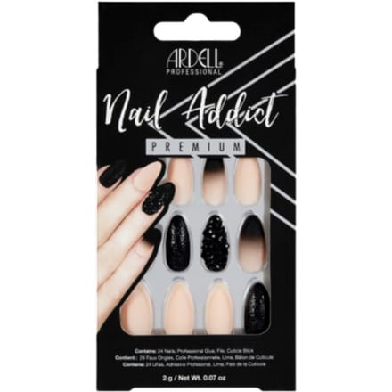 Ardell Nail Addict Black Stud & Pink Ombre Kunstnagels - 24 stuks