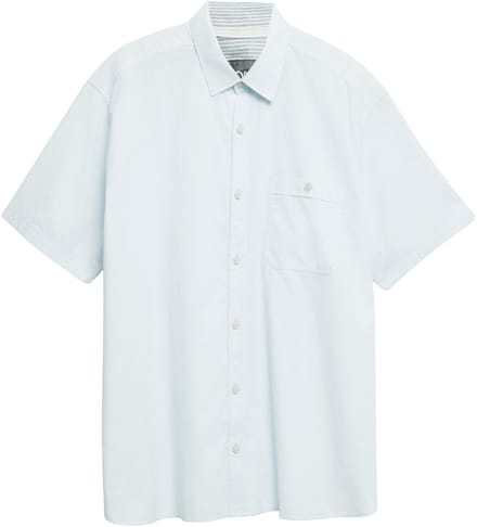 s.Oliver - male - Regular fit: fijn gestructureerd shirt met korte mouwen