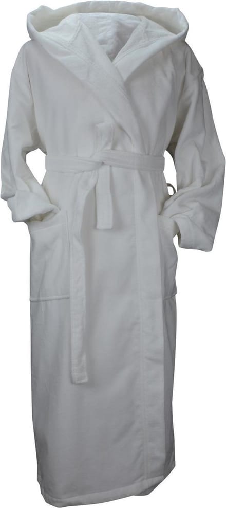 ARTG Robezz - DeLuxe - Velours Badjas met Capuchon - Wit - True White - Maat S/M