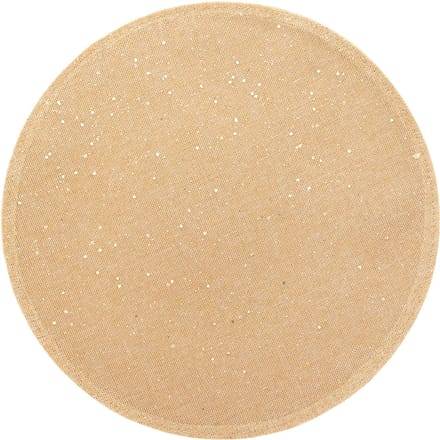 Feeeric Lights Placemat - goud glitter - rond - D38 cm - jute - Voor o.a. Kerstmis/bruiloft/feest