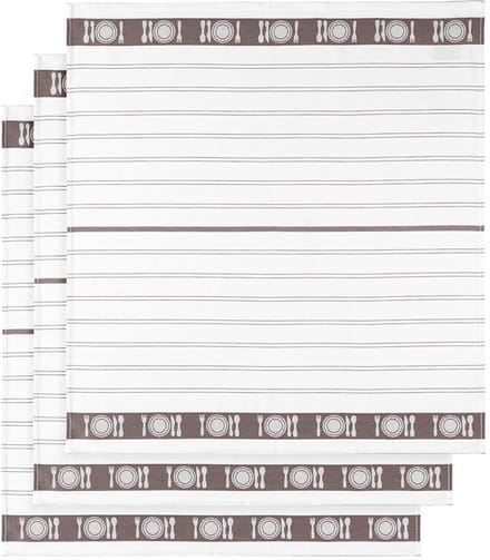 De Witte Lietaer Theedoek BML, Champignon - 3 stuks - 65 x 65 cm - Katoen