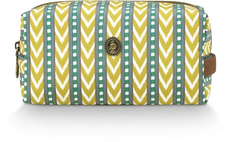 Pip Studio - Coco Make up tasje - Toilettas dames - Voor make-up - Samba Stripe Limoen - 21.5x10x10.5cm