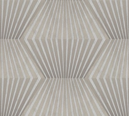 ART DECO BEHANG | Metallic Lijnenpatroon - beige zilver - A.S. Création Titanium 3