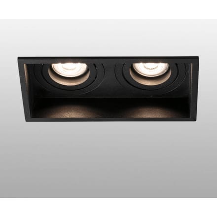 FARO BARCELONA Inbouwlamp Hyde, 2-lamps draaibaar in zwart