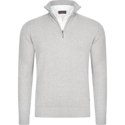 Cappuccino Italia - Heren Trui Pullover Zip Mock - Grijs - Maat M