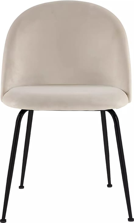 Vente-unique Set van 2 stoelen MELBOURNE - Fluweel en mat zwart metaal - Beige